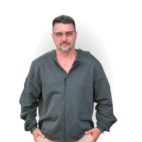Чоловіча адаптивна кофта з довгим рукавом антрацит 52 4280 фото