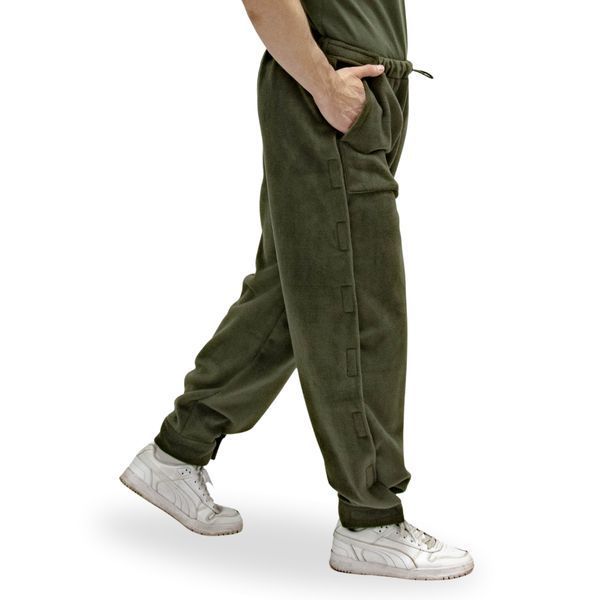 Адаптивні флісові штани на липучках хакі One Size 422 фото