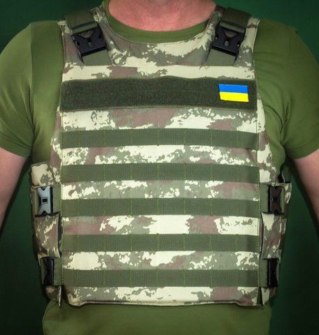 Плитоноска універсальна з можливістю встановлення бокового та кевларового захисту піксель 102-1 фото