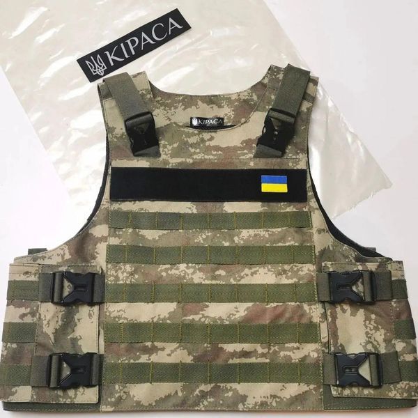 Плитоноска универсальна с возможностью установки боковой и кевларовой защиты пикселей 102-1 фото